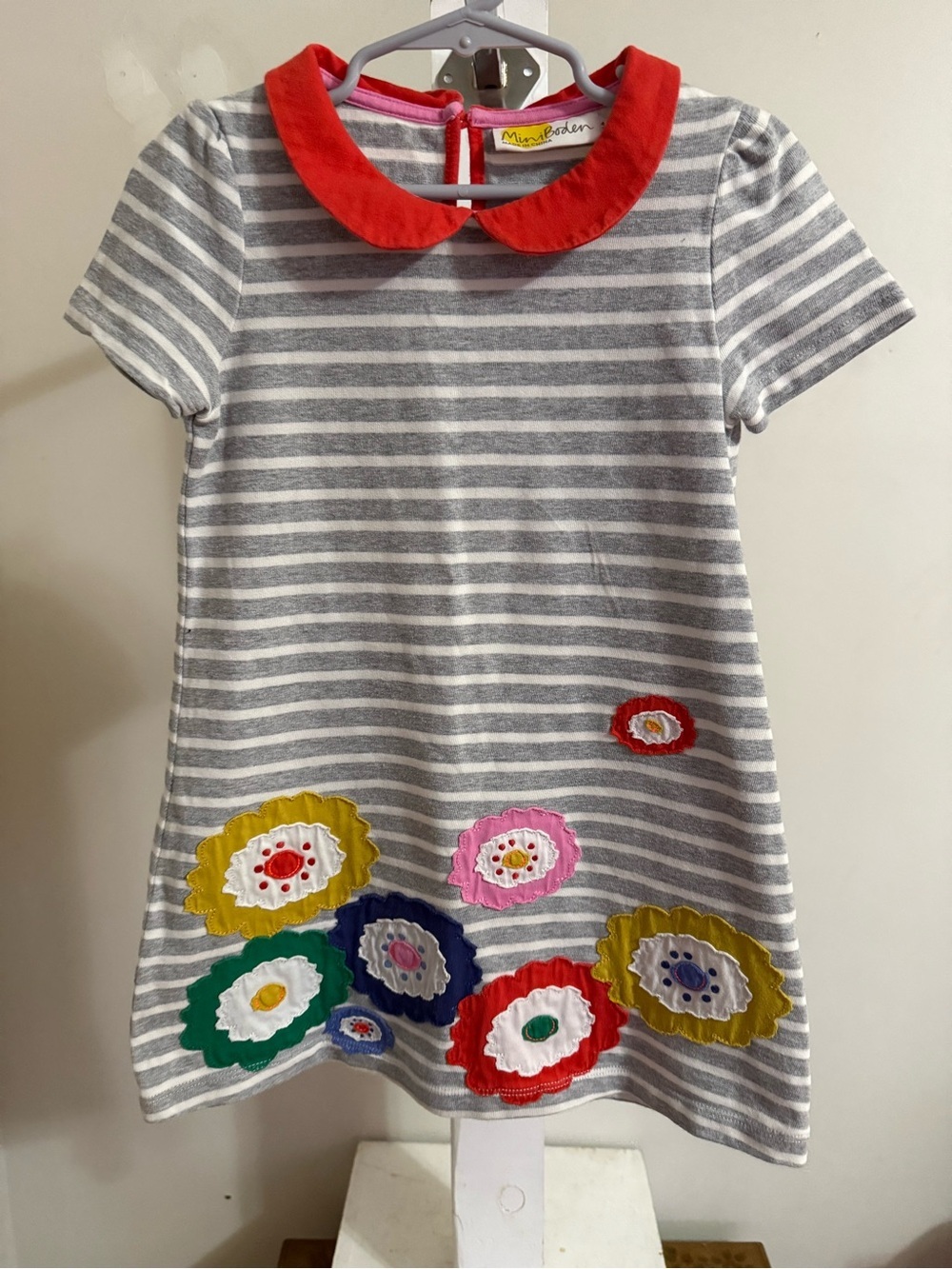 Mini Boden Flower Appliqué Dress